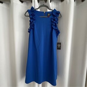 Vince Camuto Blue Ruffle Sleeve Dress